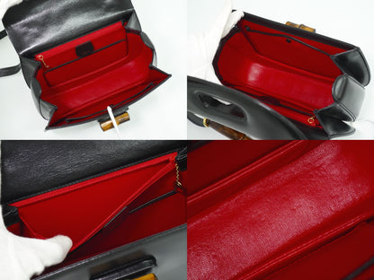 GUCCI バンブー 2WAY ショルダーバッグ ブラック