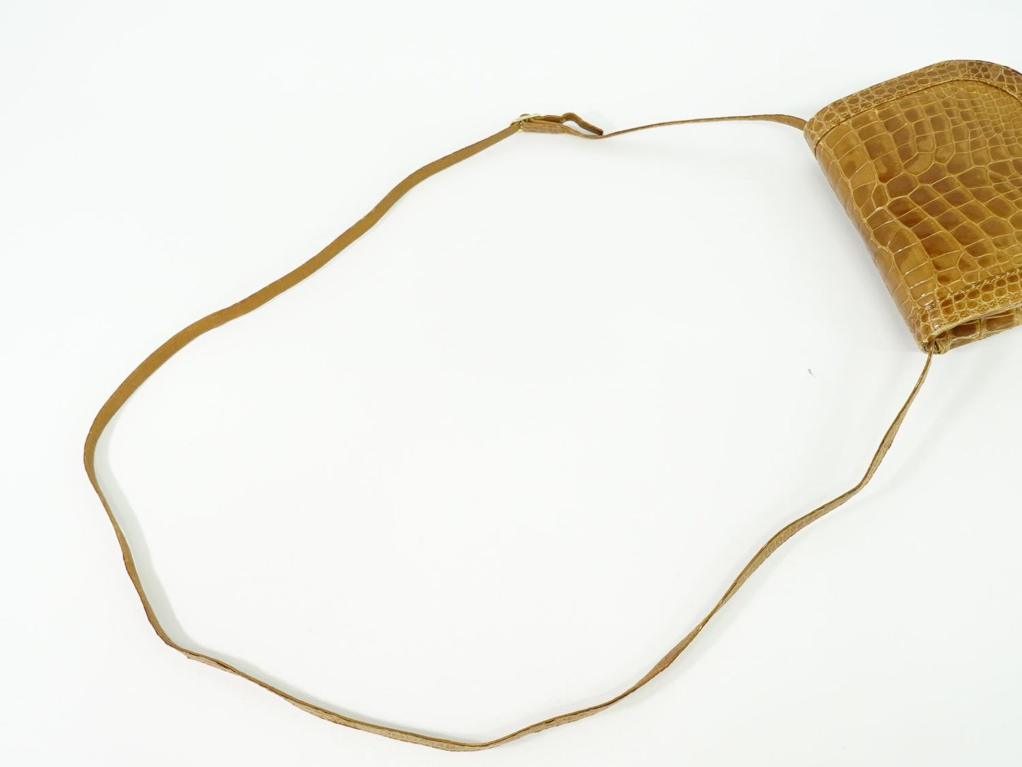 GUCCI クロコダイル レザー ショルダーバッグ ブラウン