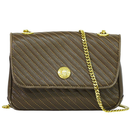 CELINE キルティング ショルダーバッグ ブラウン