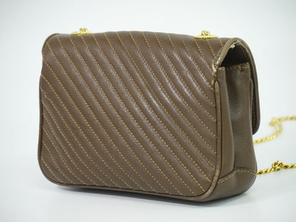 CELINE キルティング ショルダーバッグ ブラウン