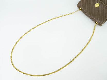 CELINE キルティング ショルダーバッグ ブラウン