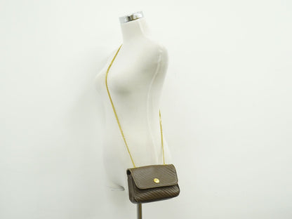 CELINE キルティング ショルダーバッグ ブラウン