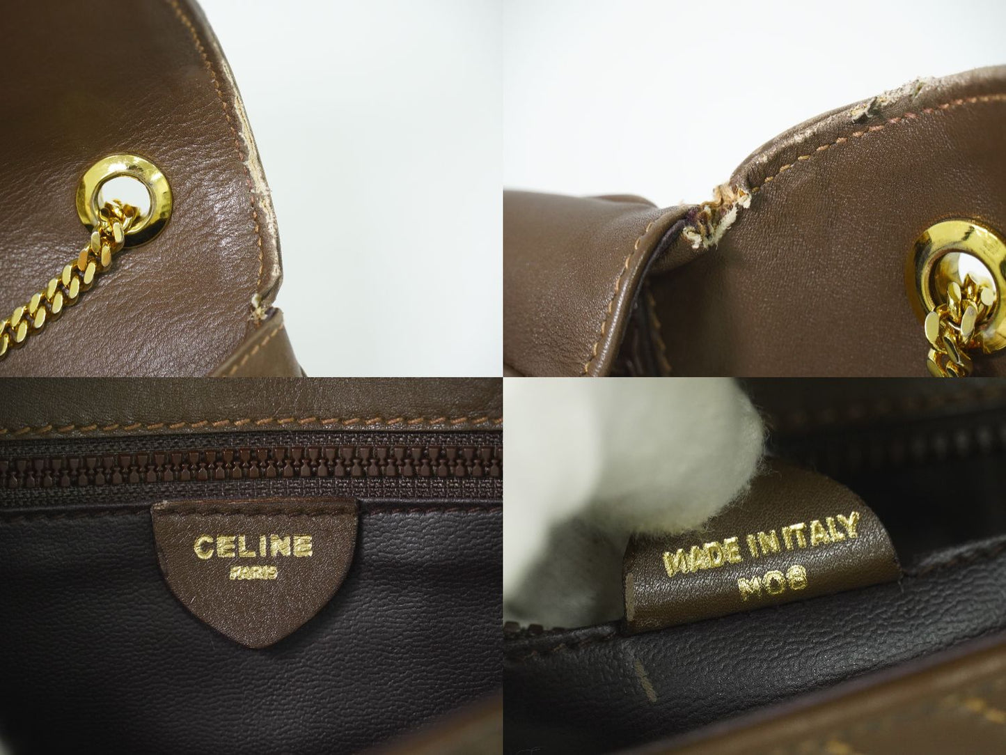 CELINE キルティング ショルダーバッグ ブラウン