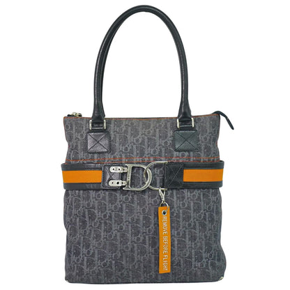 Christian Dior フライトライン トロッター トートバッグ ネイビー オレンジ