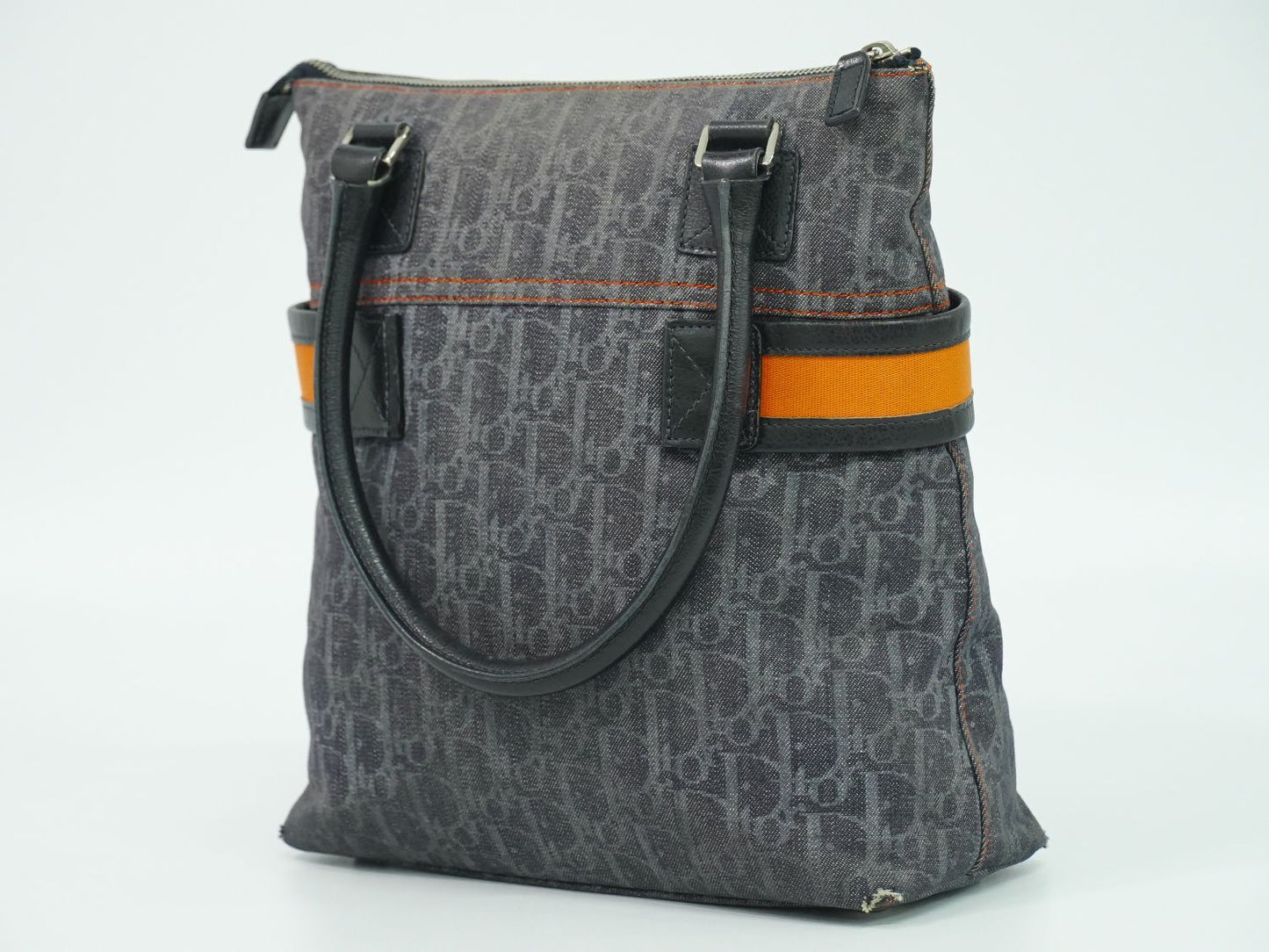 Christian Dior フライトライン トロッター トートバッグ ネイビー オレンジ