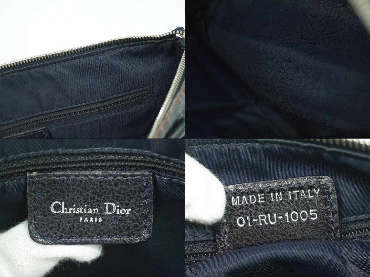 Christian Dior フライトライン トロッター トートバッグ ネイビー オレンジ