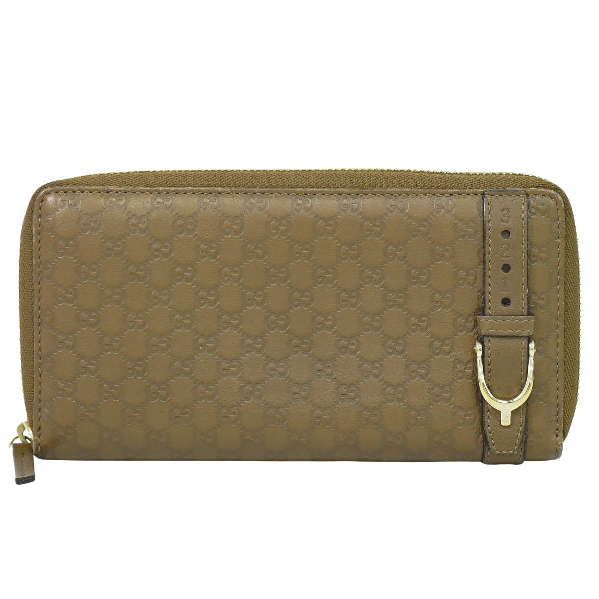 GUCCI マイクログッチシマ レザー 長財布 ブラウン 309758