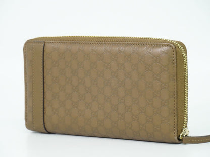 GUCCI マイクログッチシマ レザー 長財布 ブラウン 309758