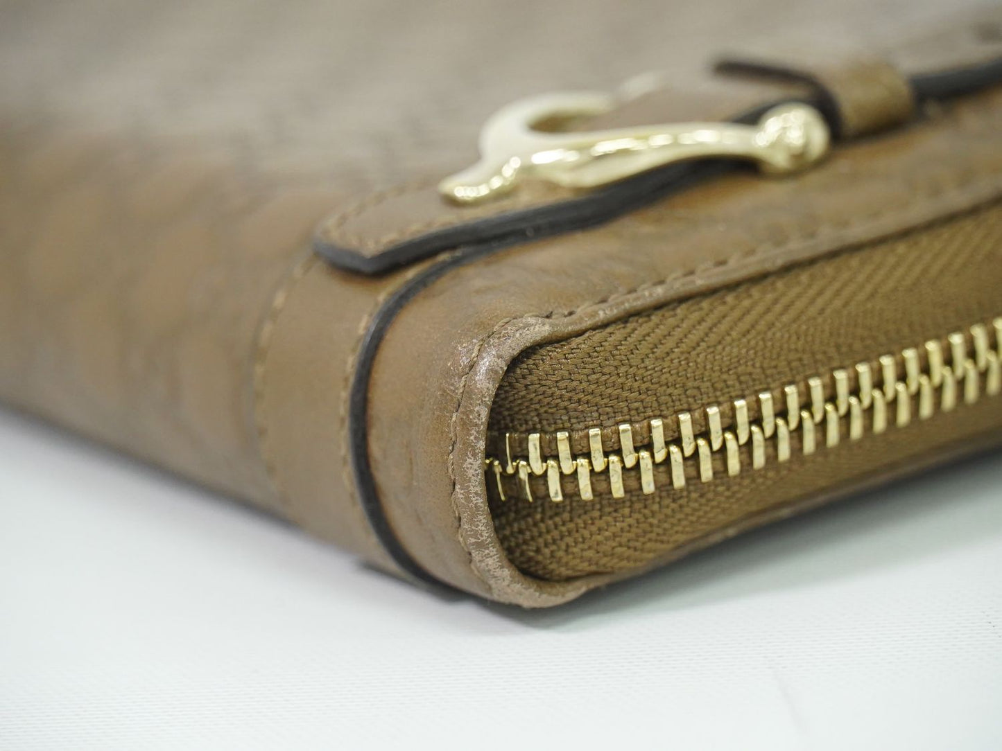 GUCCI マイクログッチシマ レザー 長財布 ブラウン 309758