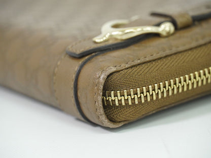 GUCCI マイクログッチシマ レザー 長財布 ブラウン 309758