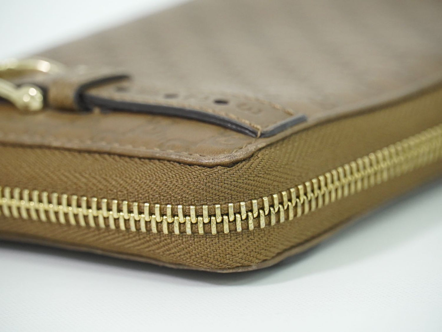 GUCCI マイクログッチシマ レザー 長財布 ブラウン 309758