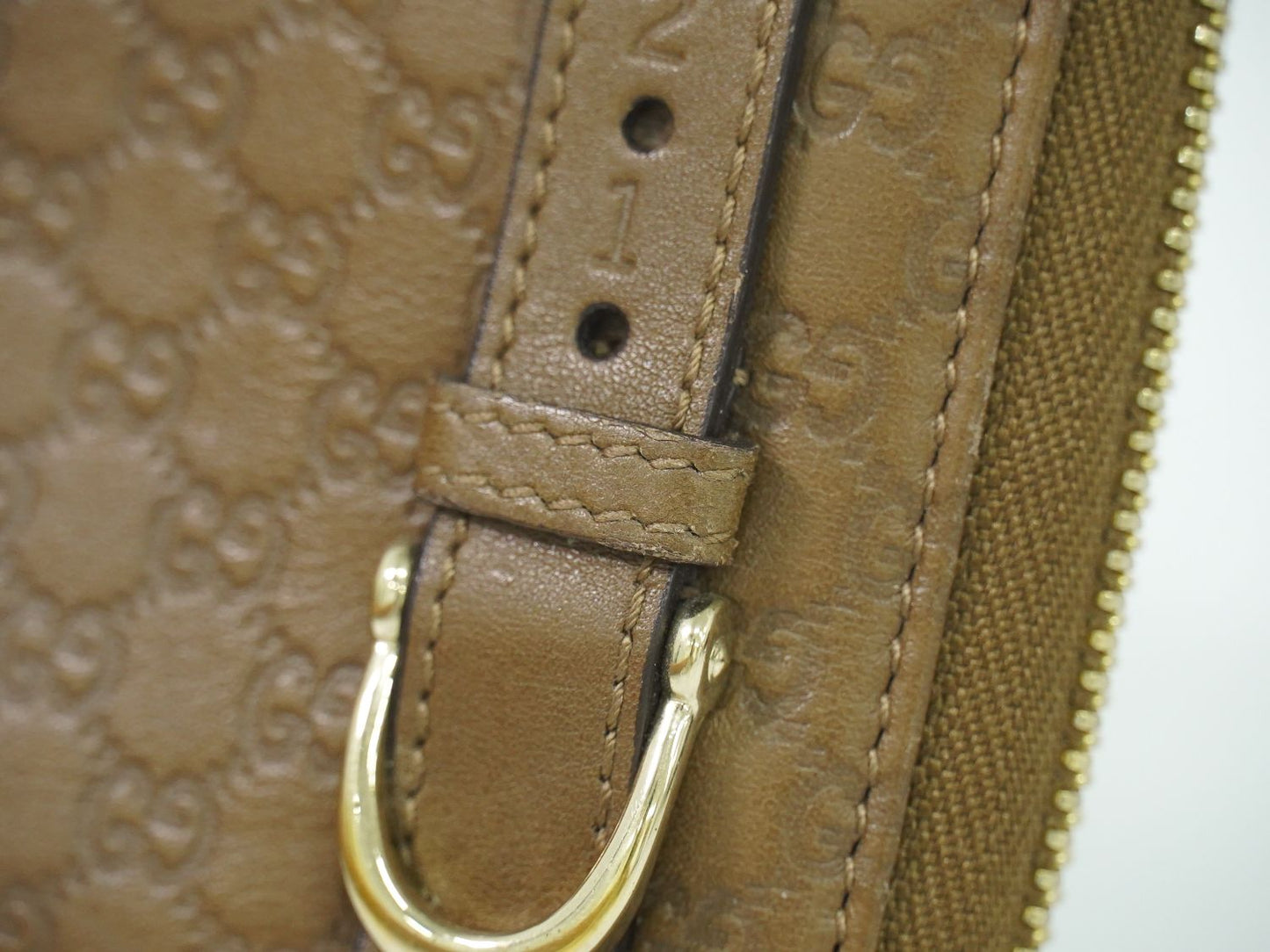 GUCCI マイクログッチシマ レザー 長財布 ブラウン 309758