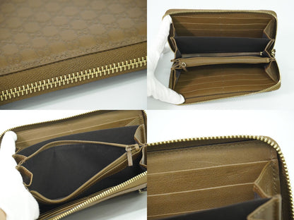 GUCCI マイクログッチシマ レザー 長財布 ブラウン 309758
