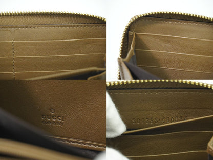 GUCCI マイクログッチシマ レザー 長財布 ブラウン 309758