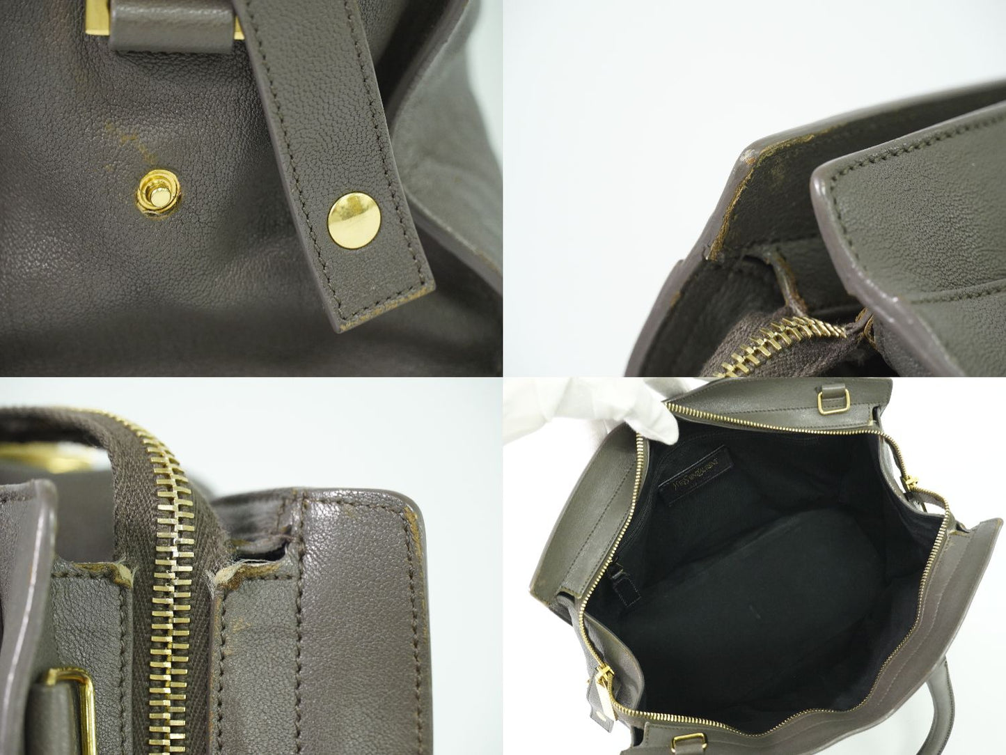 YVES SAINT LAURENT カバスシック ハンドバッグ グレー 400666