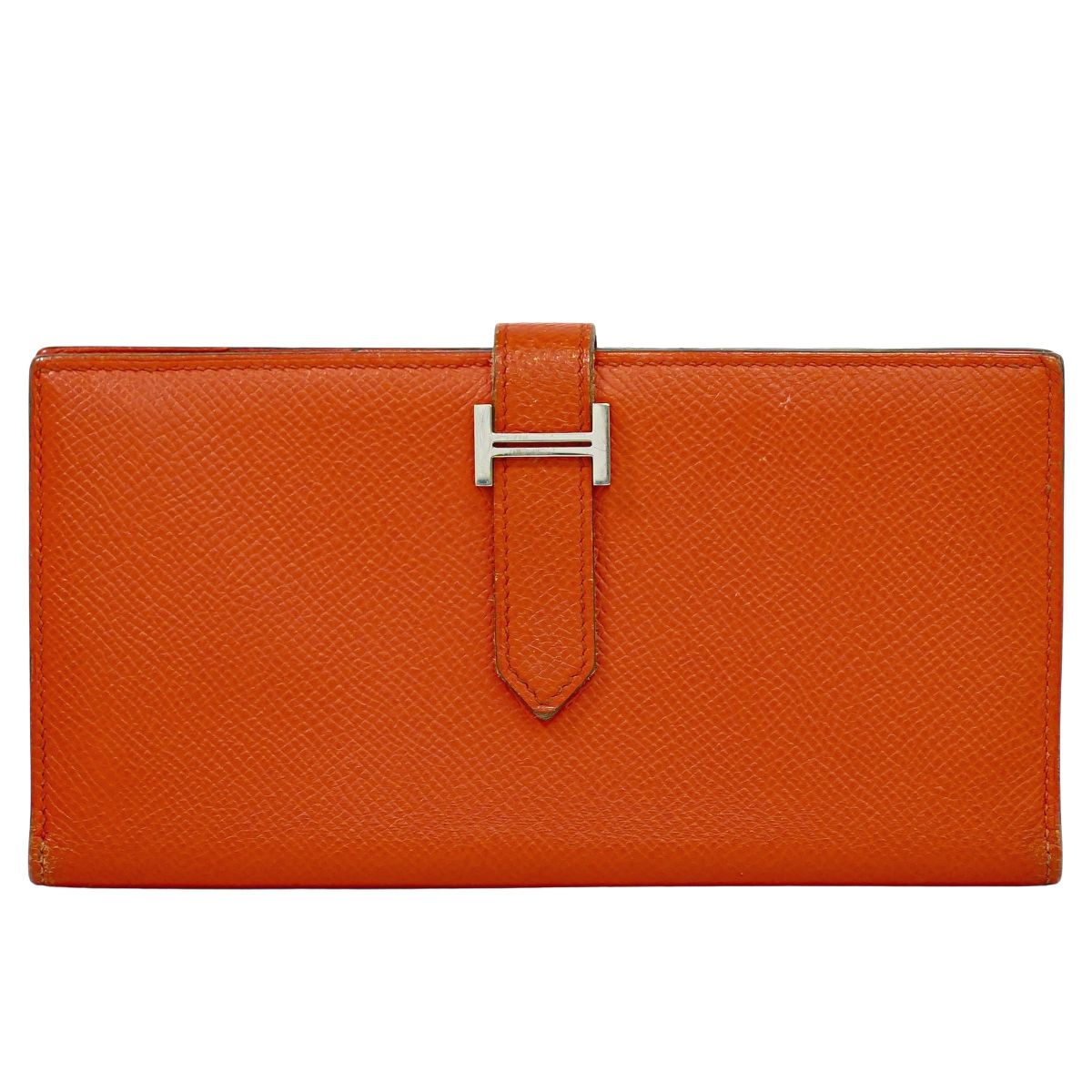 HERMES ベアンスフレ 長財布 T刻 オレンジ