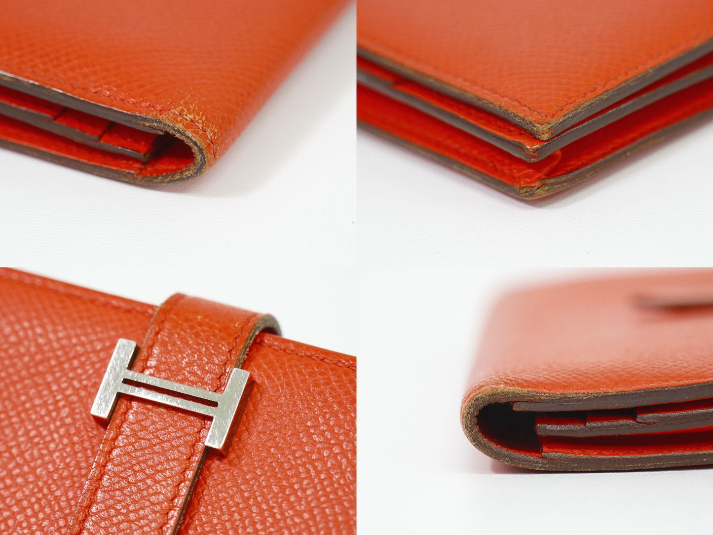 HERMES ベアンスフレ 長財布 T刻 オレンジ