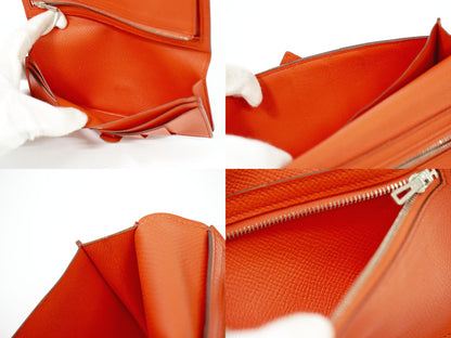 HERMES ベアンスフレ 長財布 T刻 オレンジ