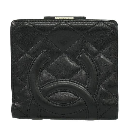 CHANEL ココマーク カンボンライン 折財布 ブラック