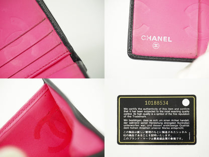 CHANEL ココマーク カンボンライン 折財布 ブラック