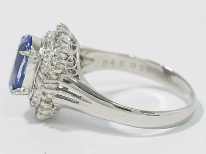 サファイア 2.45ct ダイヤモンド 0.39ct Pt900 リング 12号 ブルー