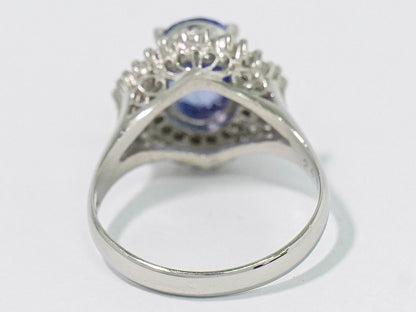 サファイア 2.45ct ダイヤモンド 0.39ct Pt900 リング 12号 ブルー
