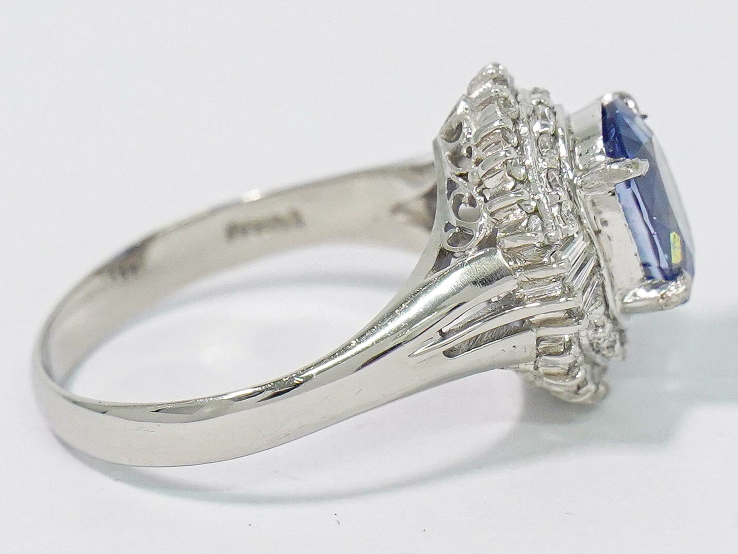 サファイア 2.45ct ダイヤモンド 0.39ct Pt900 リング 12号 ブルー