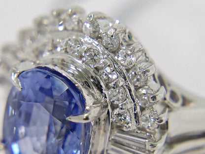サファイア 2.45ct ダイヤモンド 0.39ct Pt900 リング 12号 ブルー