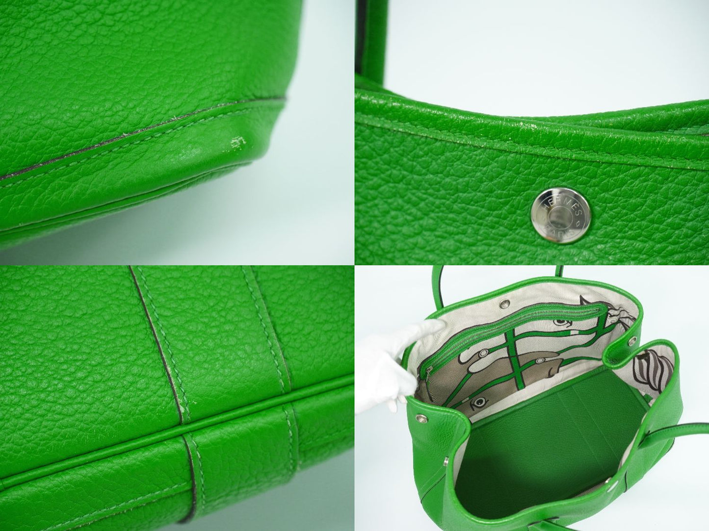 HERMES ガーデンパーティ PM トートバッグ T刻 バンブー