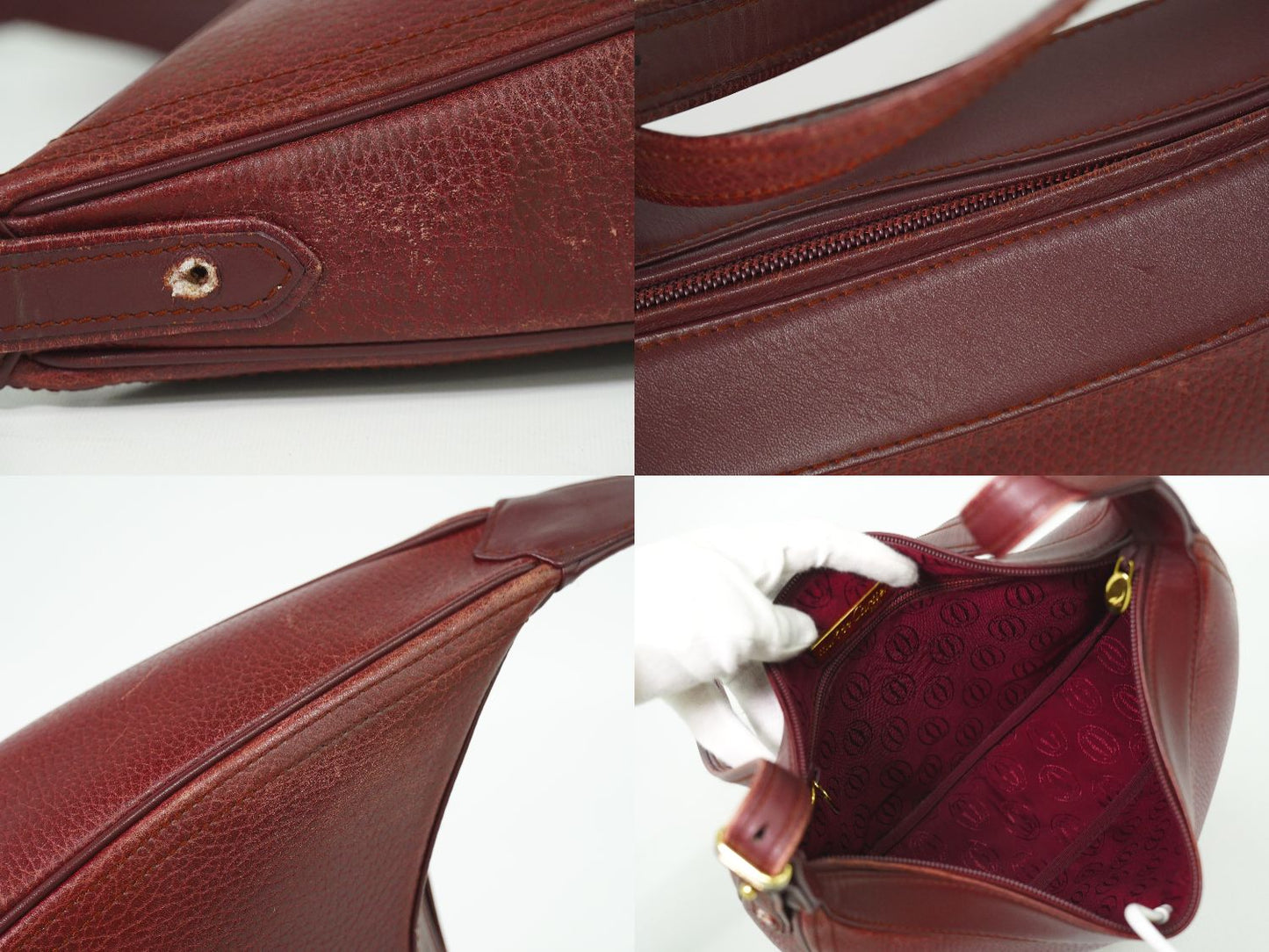 Cartier マストライン ショルダーバッグ ボルドー