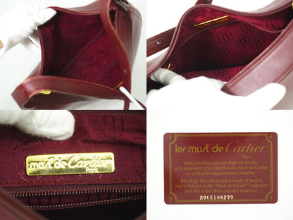 Cartier マストライン ショルダーバッグ ボルドー