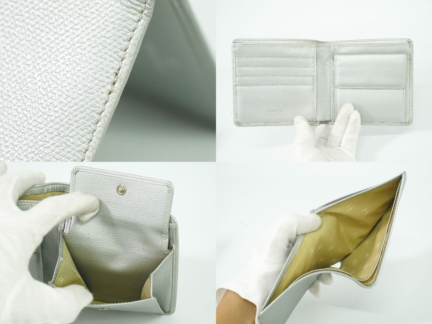 CHANEL ココマーク ココボタン 折財布 シルバー