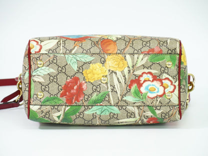 GUCCI ティアン GGスプリーム 2WAY ミニ ボストンバッグ ベージュ マルチカラー 409529