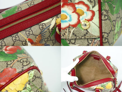 GUCCI ティアン GGスプリーム 2WAY ミニ ボストンバッグ ベージュ マルチカラー 409529