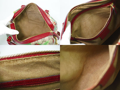 GUCCI ティアン GGスプリーム 2WAY ミニ ボストンバッグ ベージュ マルチカラー 409529