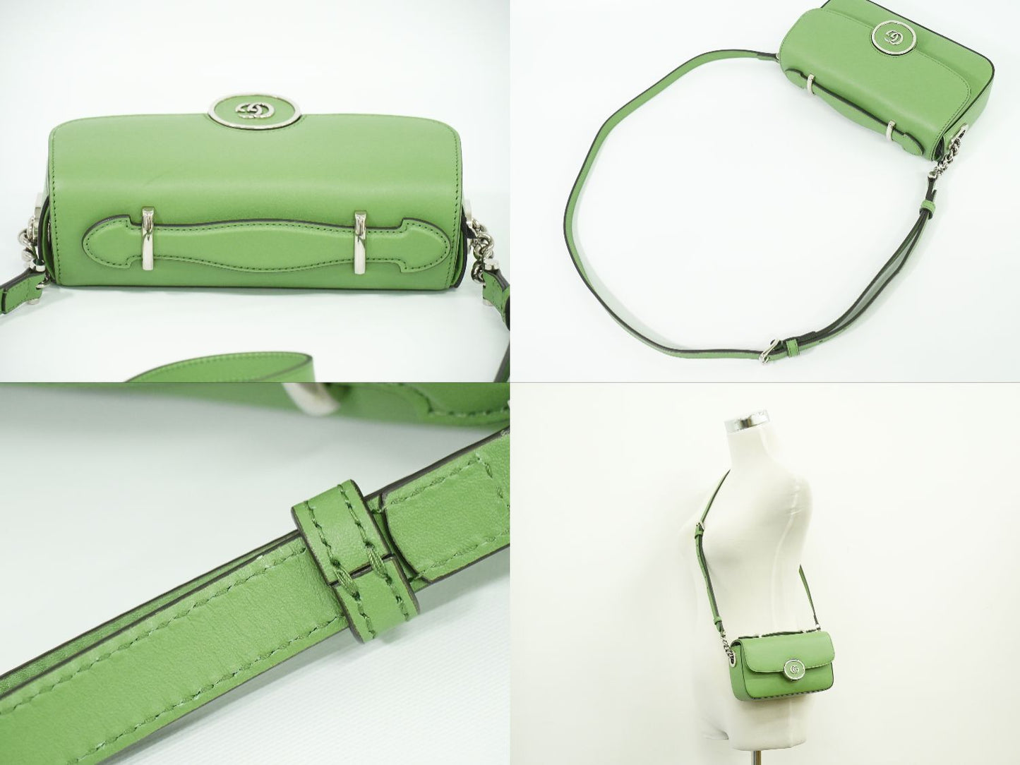 GUCCI プチGG 2WAY ミニ ショルダーバッグ ライトグリーン 739722