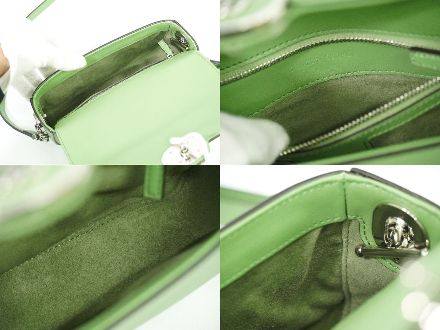 GUCCI プチGG 2WAY ミニ ショルダーバッグ ライトグリーン 739722