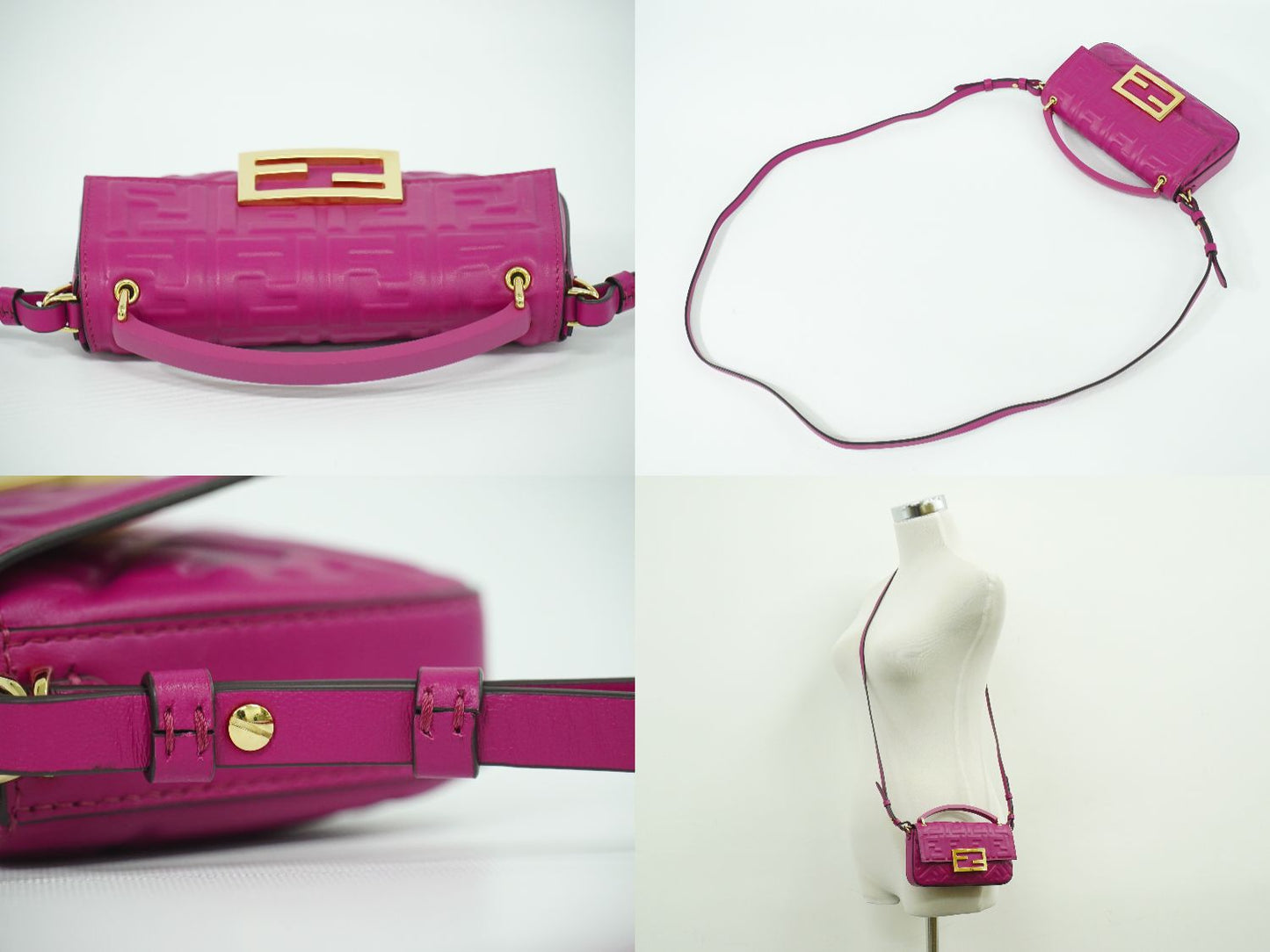 FENDI バゲット フォンポーチ ズッカ 2WAY ショルダーバッグ ピンク 7AS142