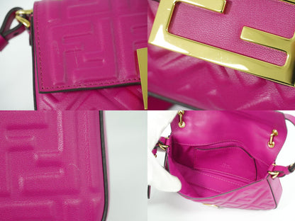 FENDI バゲット フォンポーチ ズッカ 2WAY ショルダーバッグ ピンク 7AS142