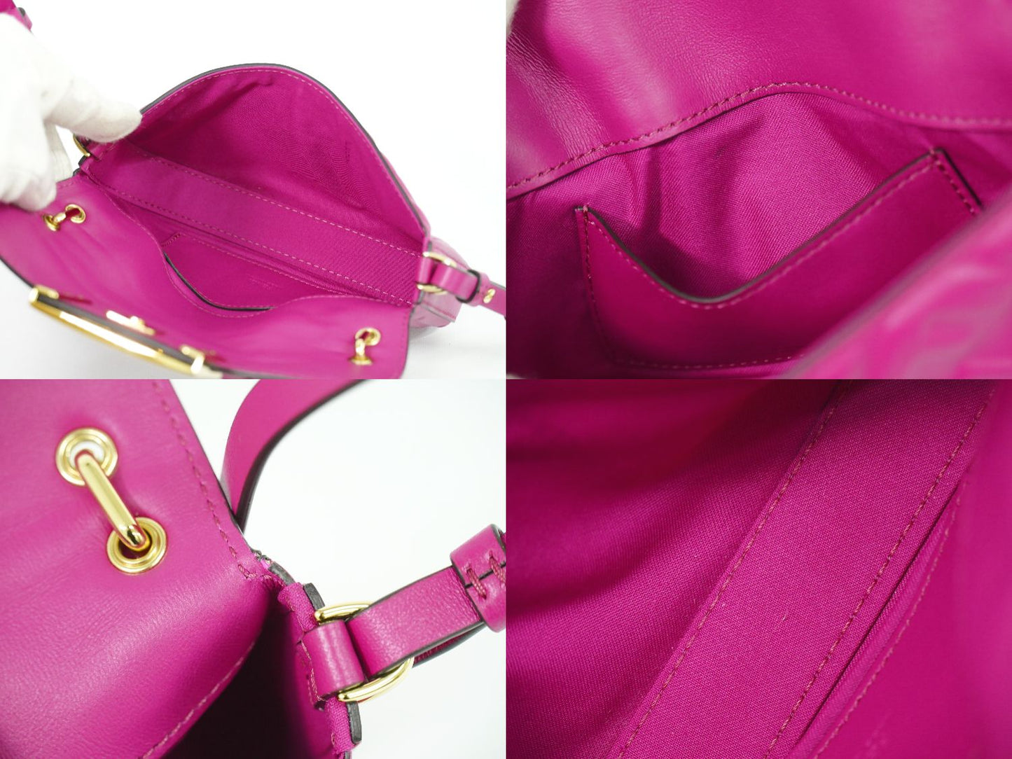 FENDI バゲット フォンポーチ ズッカ 2WAY ショルダーバッグ ピンク 7AS142