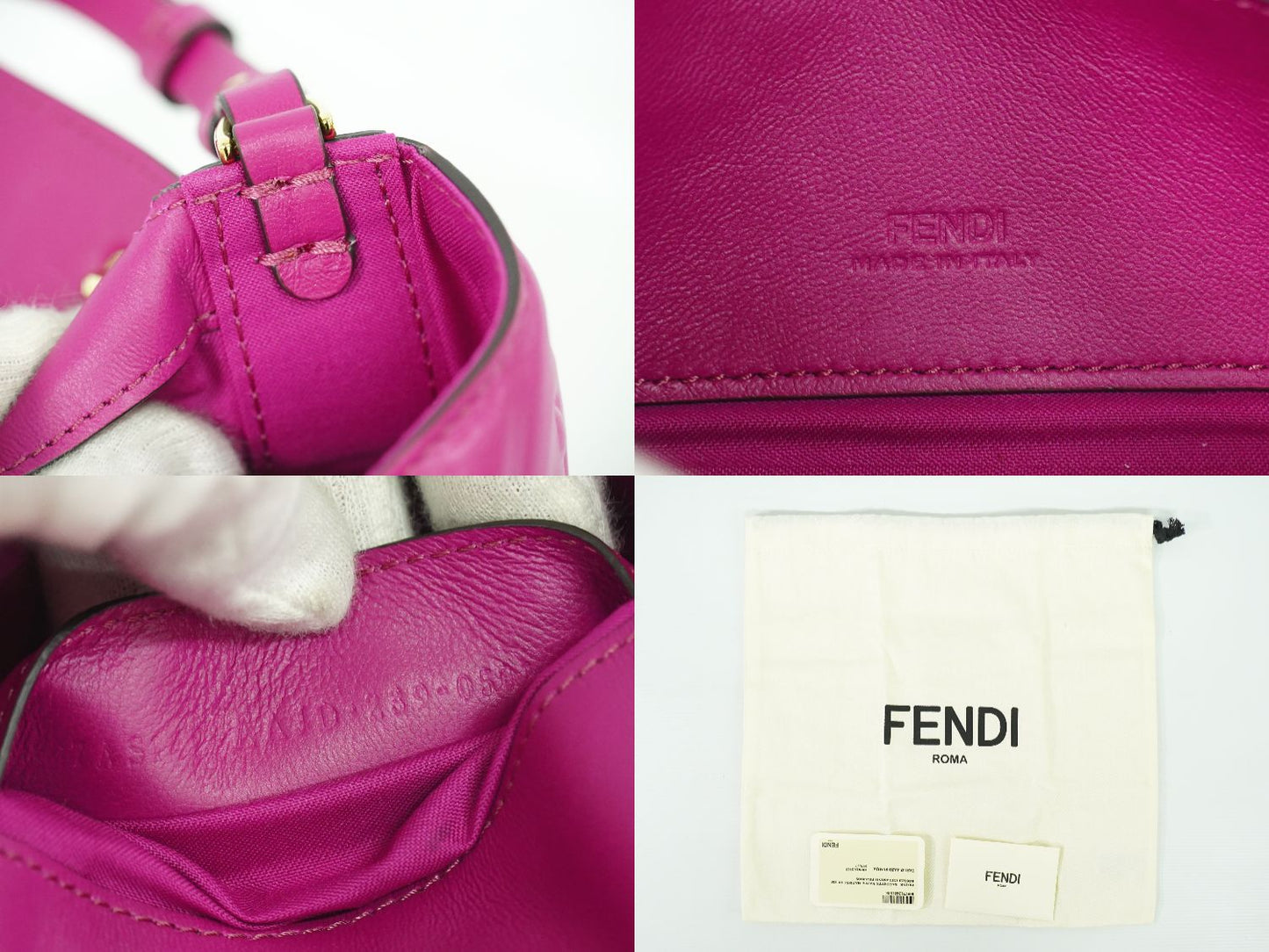 FENDI バゲット フォンポーチ ズッカ 2WAY ショルダーバッグ ピンク 7AS142