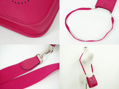 HERMES エヴリン TPM トリヨンクレマンス レザー ショルダーバッグ ローズエクストリーム