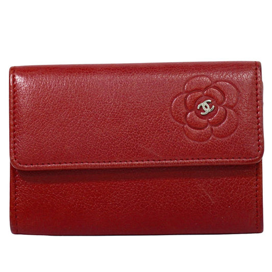 CHANEL ココマーク カメリア カードケース レッド