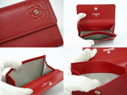CHANEL ココマーク カメリア カードケース レッド