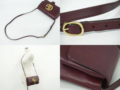 GUCCI GGマーモント アリー ショルダーバッグ ボルドー 550129