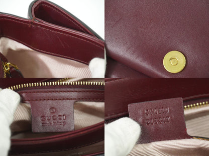 GUCCI GGマーモント アリー ショルダーバッグ ボルドー 550129