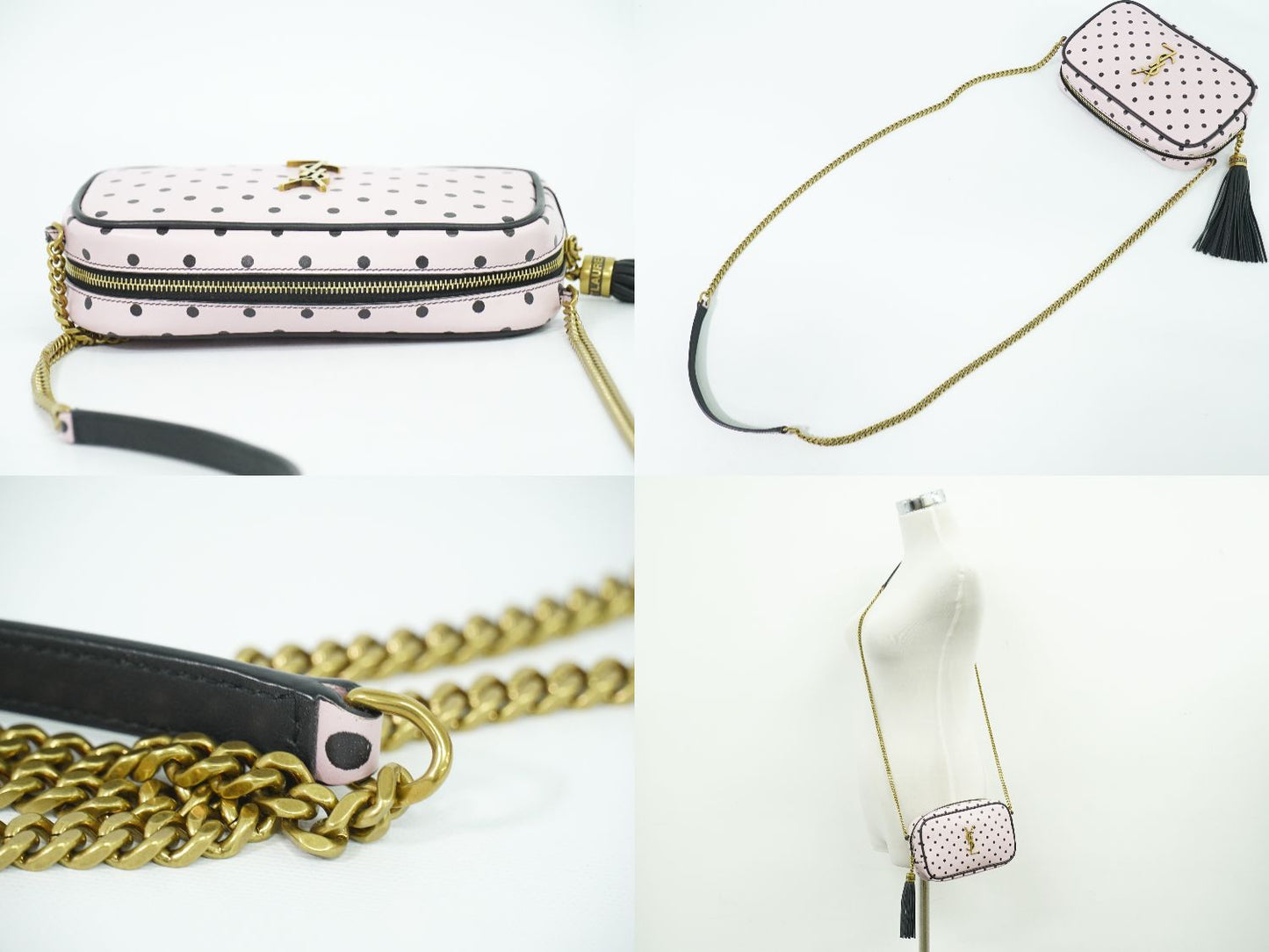 SAINT LAURENT ルー タッセル ショルダーバッグ ピンク ブラック 612563