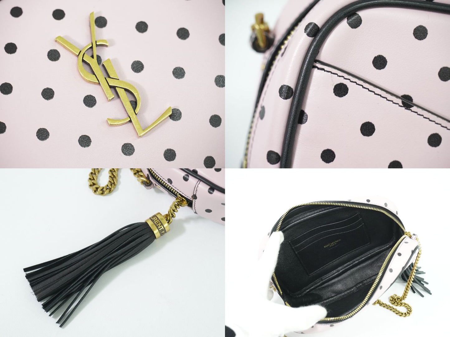 SAINT LAURENT ルー タッセル ショルダーバッグ ピンク ブラック 612563