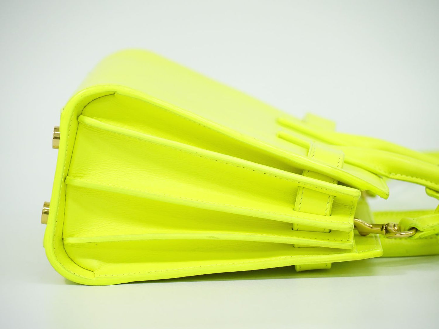 SAINT LAURENT ベイビー サック ド ジュール 2WAY ショルダーバッグ ネオンイエロー 340778