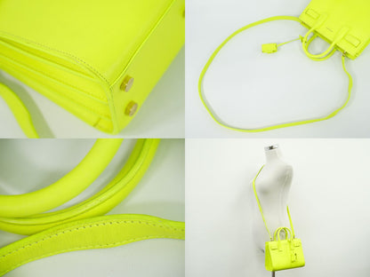 SAINT LAURENT ベイビー サック ド ジュール 2WAY ショルダーバッグ ネオンイエロー 340778